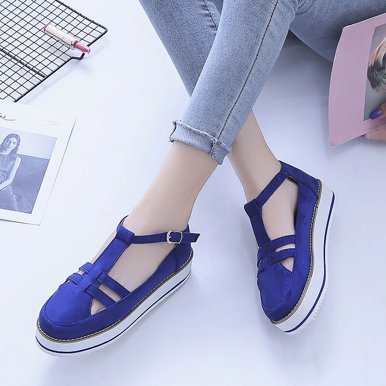 Women's Sandals Fashion Tassel Casual Style Women's Shoes Women's Flat Shoes Summer Vulcanized Shoes Solid Color Thick Bottom