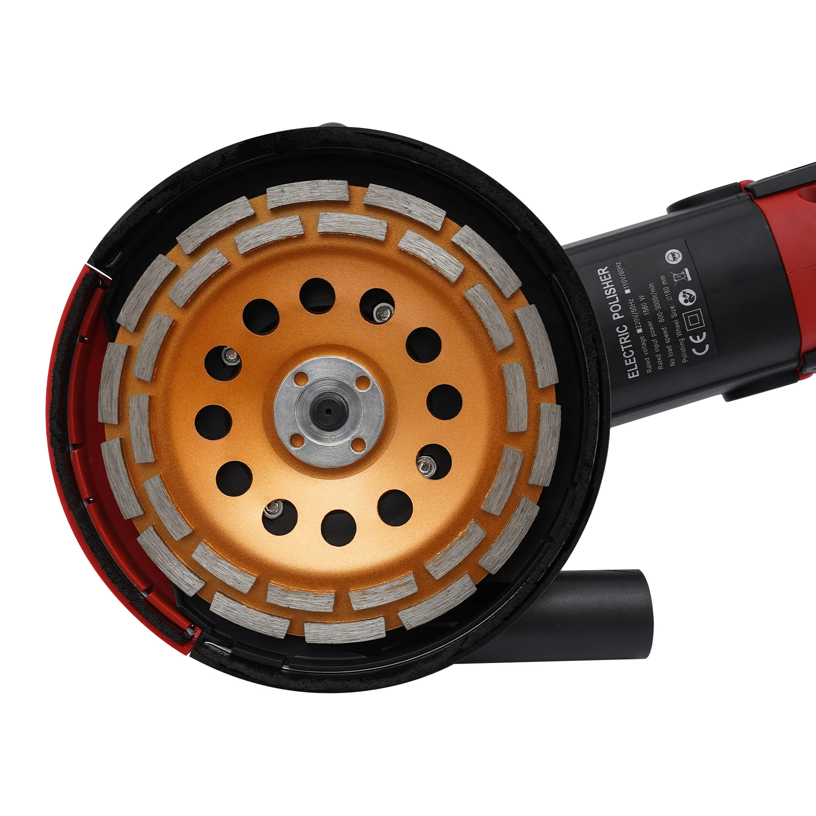 1580 W elektrische Schleifmaschine, Betonschleifer, Zement-Winkelschleifer-Set, 6 Gänge, Geschwindigkeit einstellbar, mit Staubschutz für Wände – Detail 32