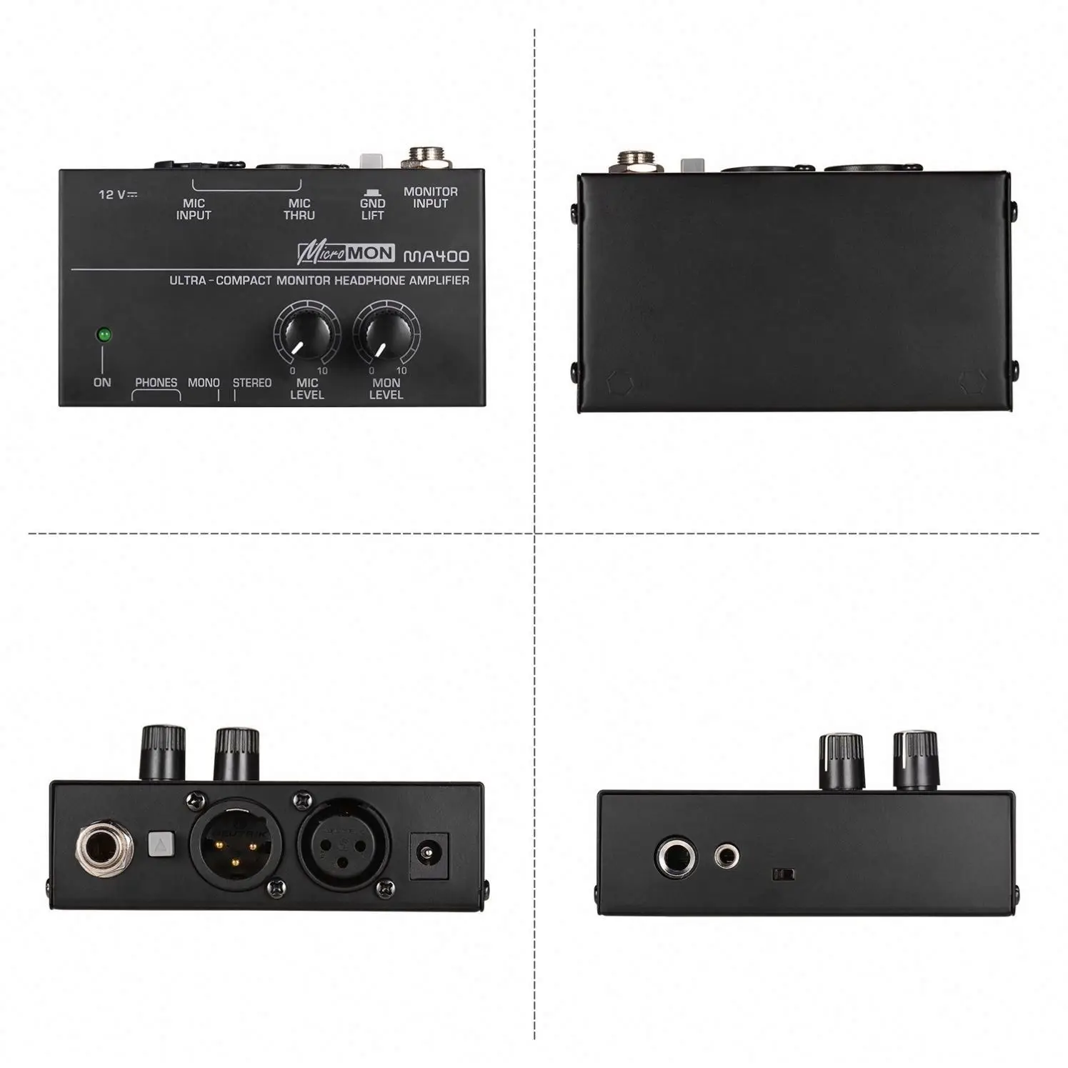 Aoshen ma400 kompakter monitor kopfhörer verstärker xlr mikrofon eingang 6,35mm & 3,5mm kopfhörer