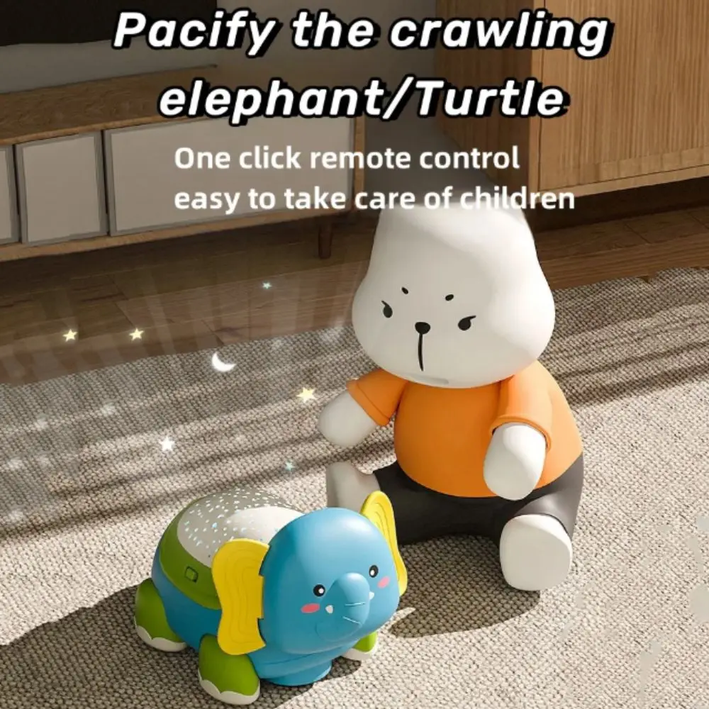 Éléphant rampant à distance avec son léger, fonction minuterie lumineuse colorée, jouets de développement précoce, jeu Musical pour nourrissons