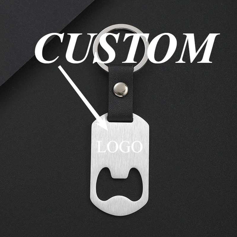 

1pc Custom Keychain Personalized Stainless Steel Bottle Opener Customized Key Ring Beer Can Car Accessories Gift Wholesale