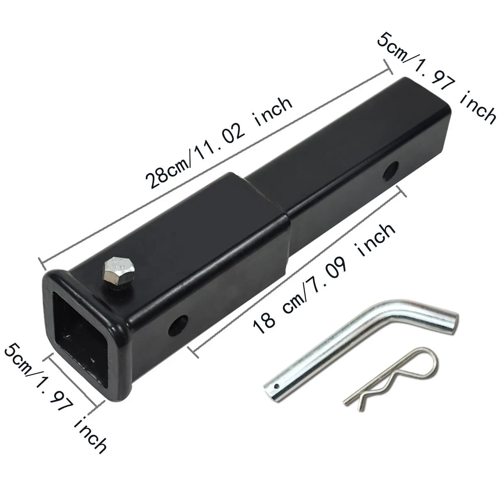 

Sturdy Trailer Hitch Extension Adjustable Tube Extender with Pin Easy Install for SUV and Truck Tow Hitch