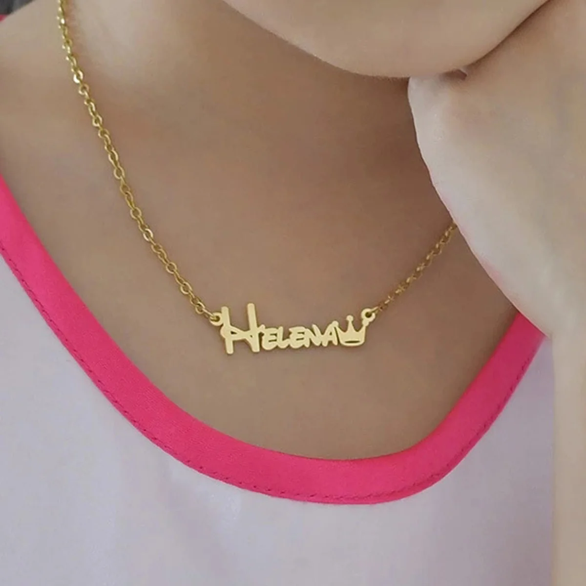 

Custom Name Crown Necklace For Women Girl Punk Fashion Personalized Nameplate Choker Stainless Steel Collar Accessories Jewelry