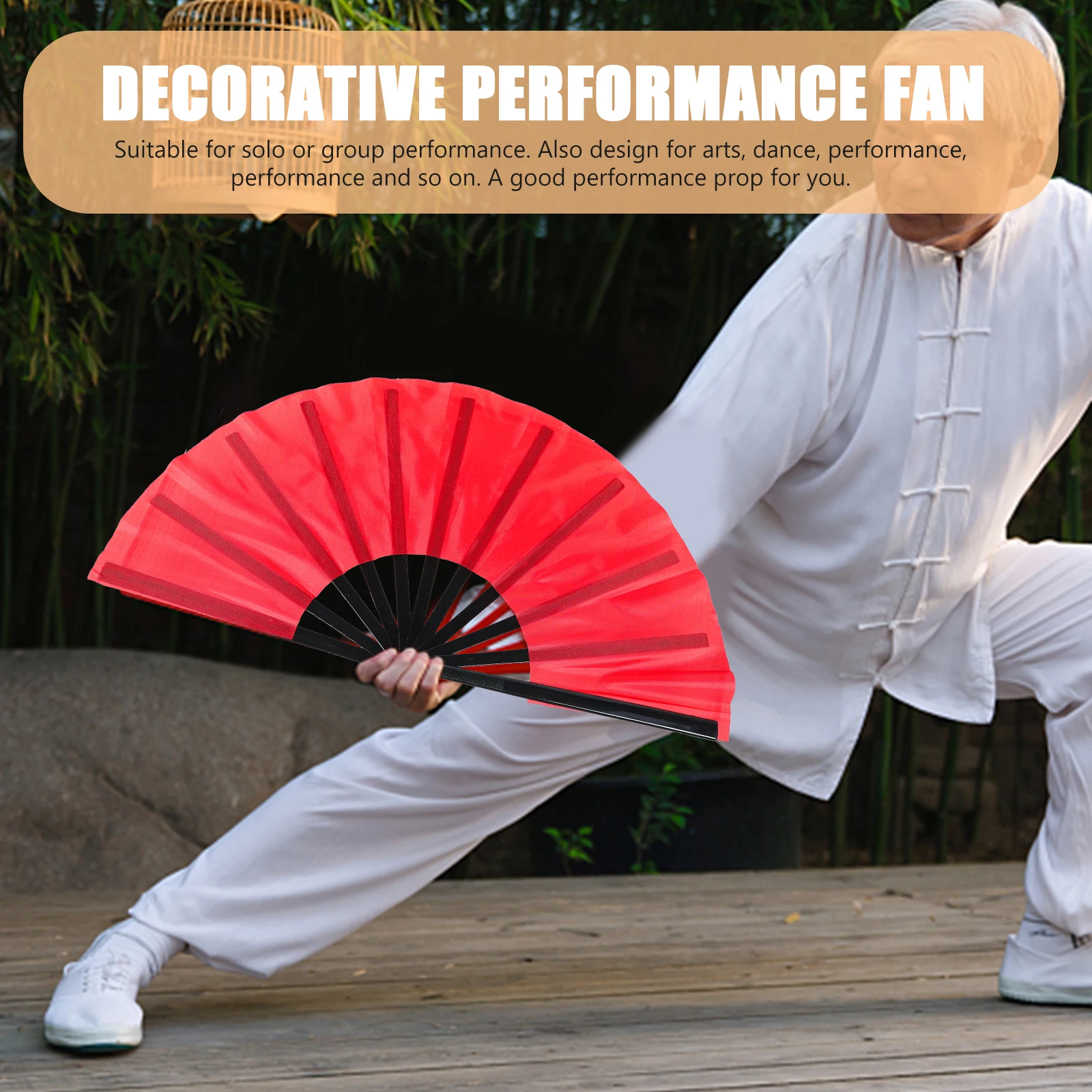 

4pcs Pure Color Chinese Style Dancing Fan Kung Fu Performance Folding Stage Prop Party Holiday Festival Sport Decorative