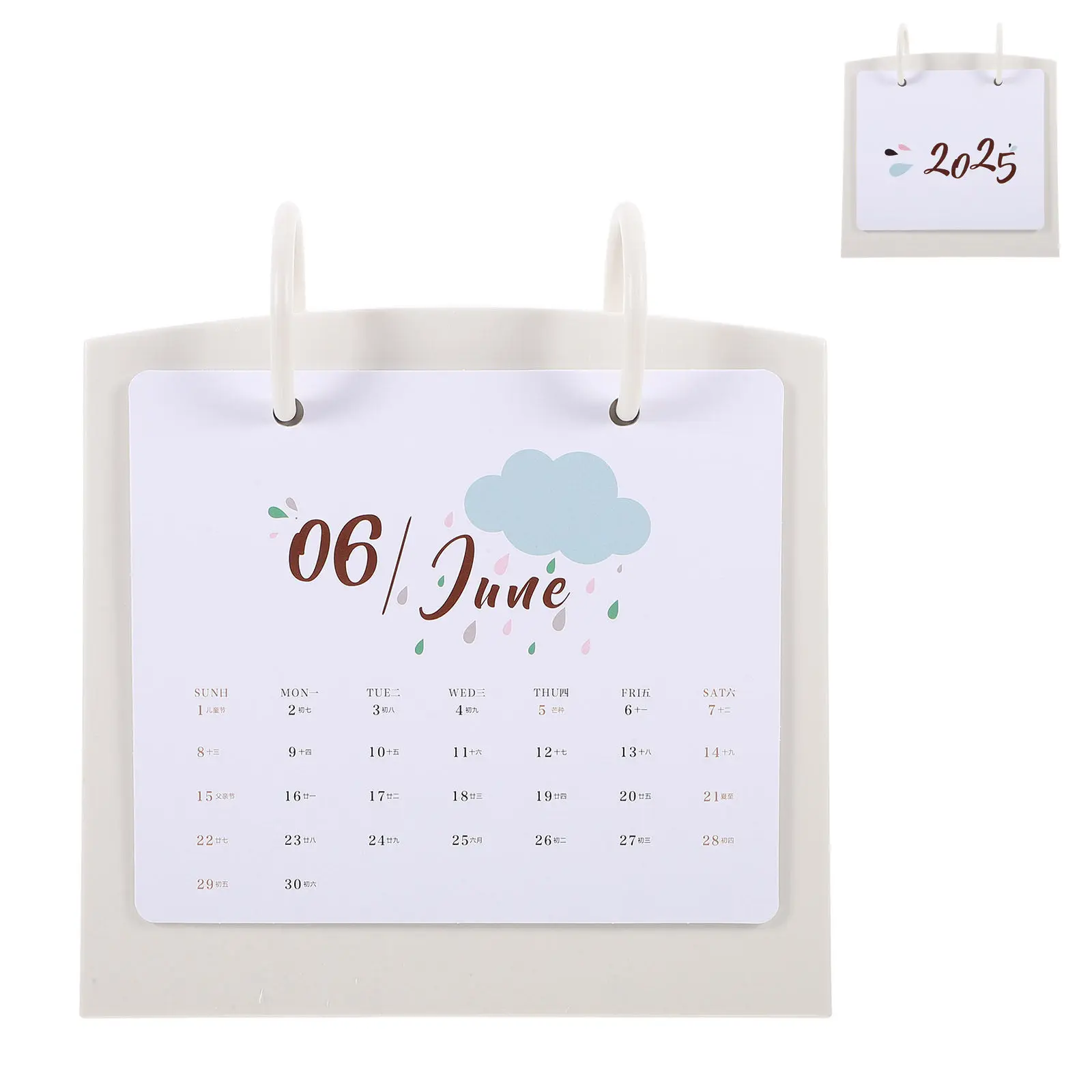Desk Standing Calendar 2024-2025 Monthly Flipped Tabletop Calendar for Living Room Bedroom Study Simple Elegant Design
