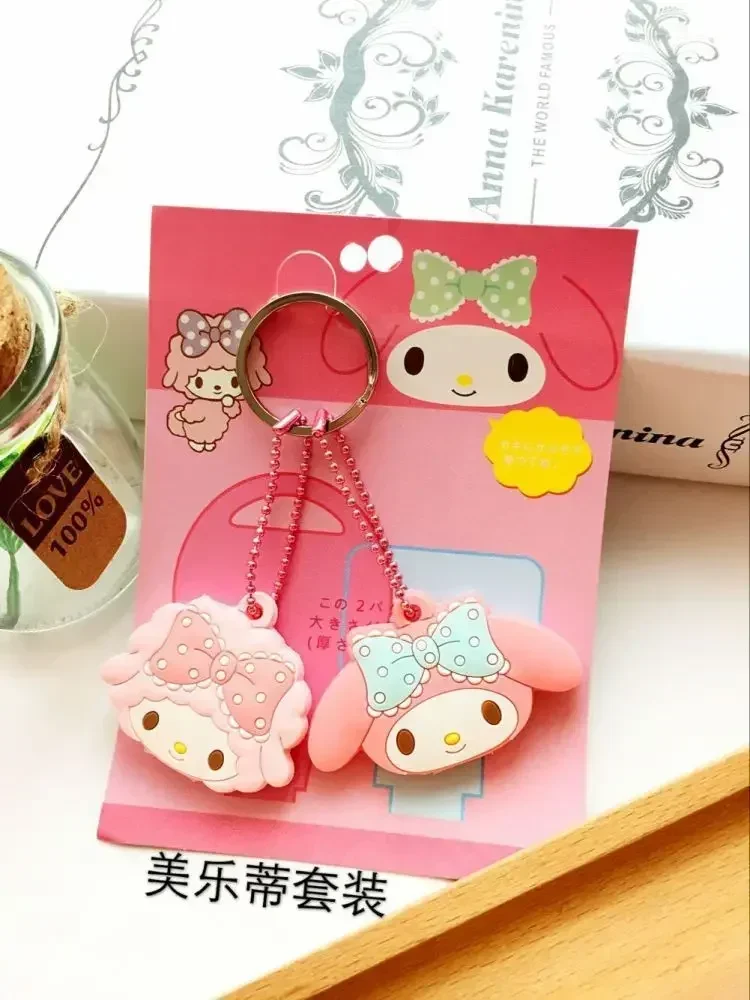 Cute Hellokittys My Melodys Key Cover Creative Kawaii Anime Accessories Home Access Key Cover Sanrioed Pendant