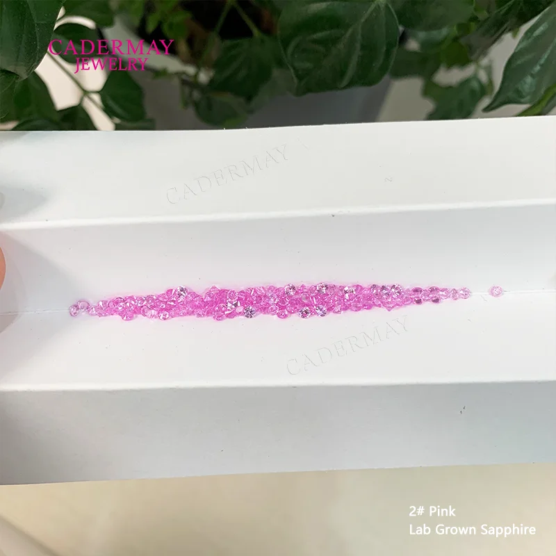Cadermay 2# Pink Lab Grown Sapphire Small Size 0.8mm-3mm Round Synthetic Sapphire Melees With Inclusions For Jewelry Making
