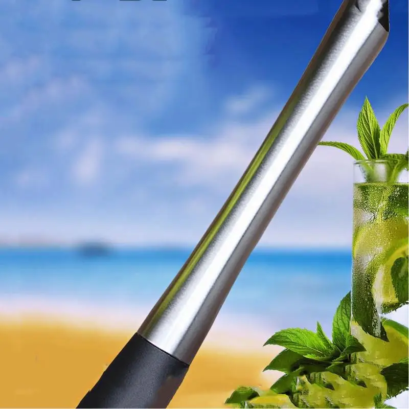 △ Stainless Steel Crushed Ice Hammer Multifunctional Popsicle Sticks Cocktail Swizzle Stick Fruit Lemon Muddle Pestle Bar Tools