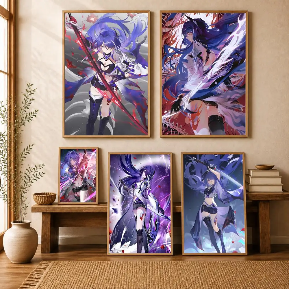 Honkai Star Rail Acheron Poster Modern Art Wall Stickers Painting Self Adhesive Wall Decals for Bedroom Living Room Home Decor