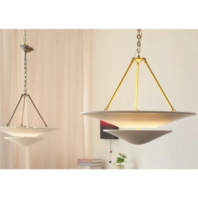 Restaurant Gypsum All Copper Chandelier Designer Vintage Villa Bedroom Wabi Sand Light