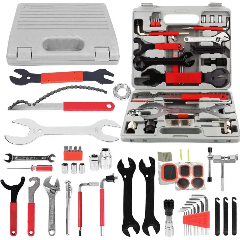 Bike repair tool kits, bicycle tool kit multi-function tool kit, maintenance tool set with tool box best value home bike tool