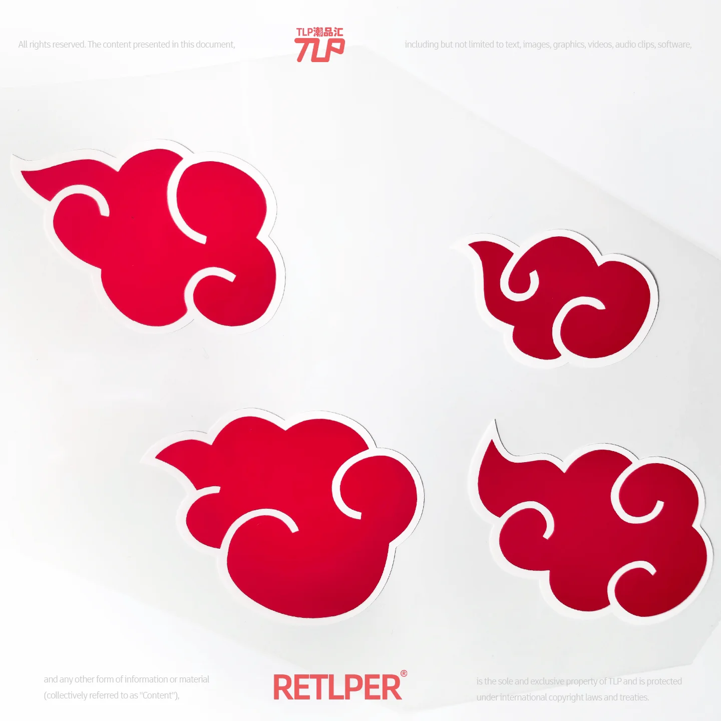 Retlper Hollow-Out Car Stickers, Ninja-Themed Cloud Pattern Set of Four, Refrigerator Stickers, Notebook Waterproof Stickers