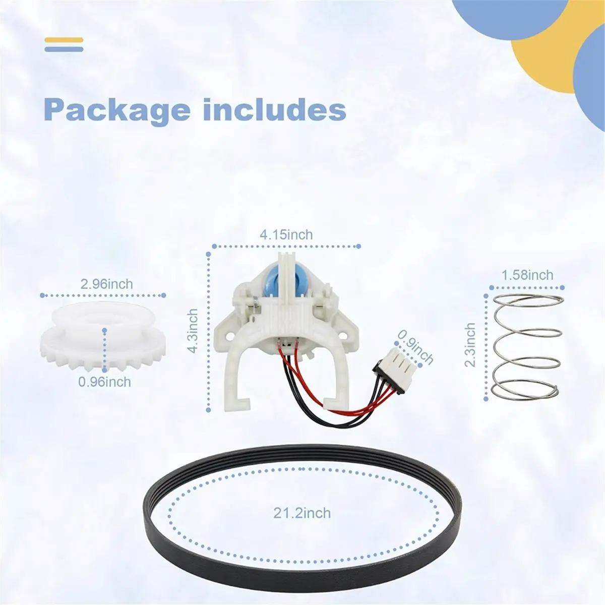 Upgraded WH03X30517 Shift Actuator & WH05X24185 Clutch Kit with WH01X24434 Spring & WH01X27538 Drive Belt for Washers