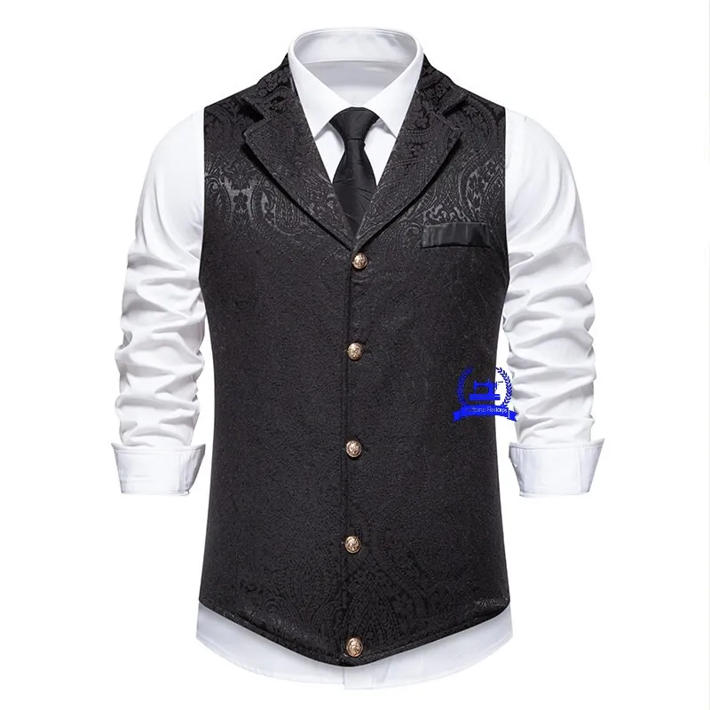 Мужской жилет с принтом, жилеты с принтом пейсли, 3-цветные костюмы, жилет с V-образным вырезом, жилет с лацканами