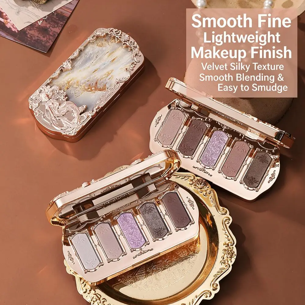 5 Color Moonlight Mermaid Eyeshadow Palette High Pigment Matte Shimmer Chameleon Glitter Women Eye Cosmetics