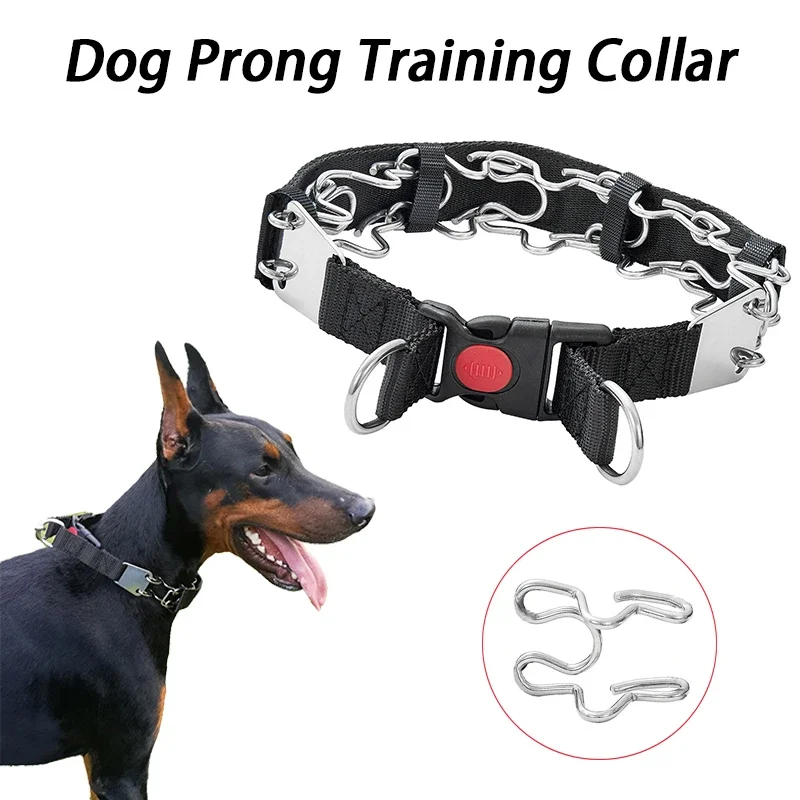 Spikes Dog Training Collar Prong Chain Large Dog Collar Pugs Medium Puppy Collars Heavy Duty Luxury Stainless Steel Pet Supplies