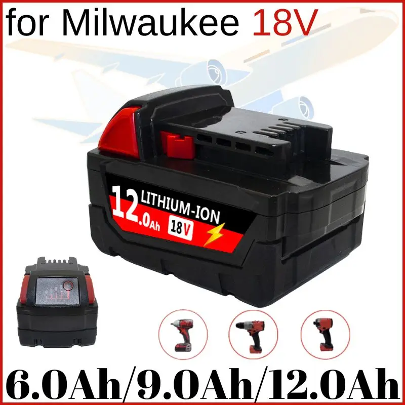 

12.0 Ач сменная батарея для Milwaukee M18 XC литиевая батарея 48-11-1860 48-11-1850 48-11-1840 48-11-1820 перезаряжаемые батареи