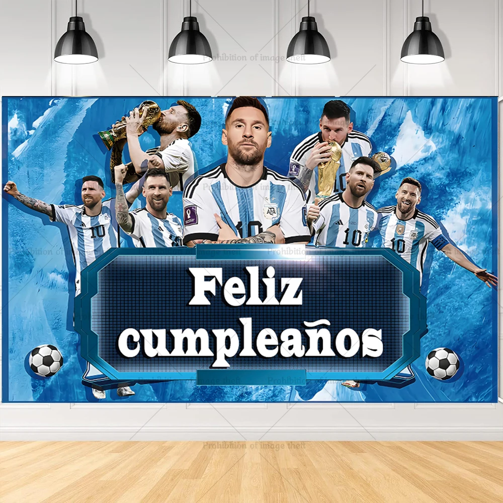 Fußballspieler Argentinien-Leo-Messi-Thema Fans Geburtstag Party Banner Hintergrund Kuchen Topper Nummer Ballon Dekor Requisiten Kinder Geschenk