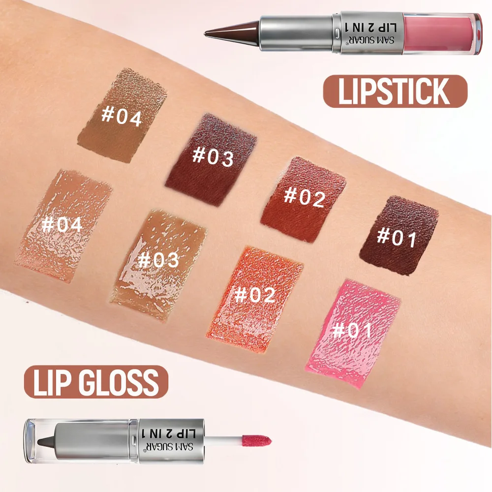 2 in 1 Lip Liner & Lip Gloss, Dual Ended Hydrating Non Stick Lipstick, Matte Velvet Outline Crayon with Shiny Plumping Lip Glaze - view 4