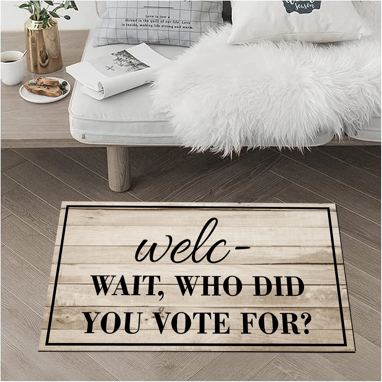 

Doormat WEL Wait Who Did You Vote for Doormat Personalized Door Mat Outdoor Entrance Door Mat Indoor Rugs Welcome Mat Front Door