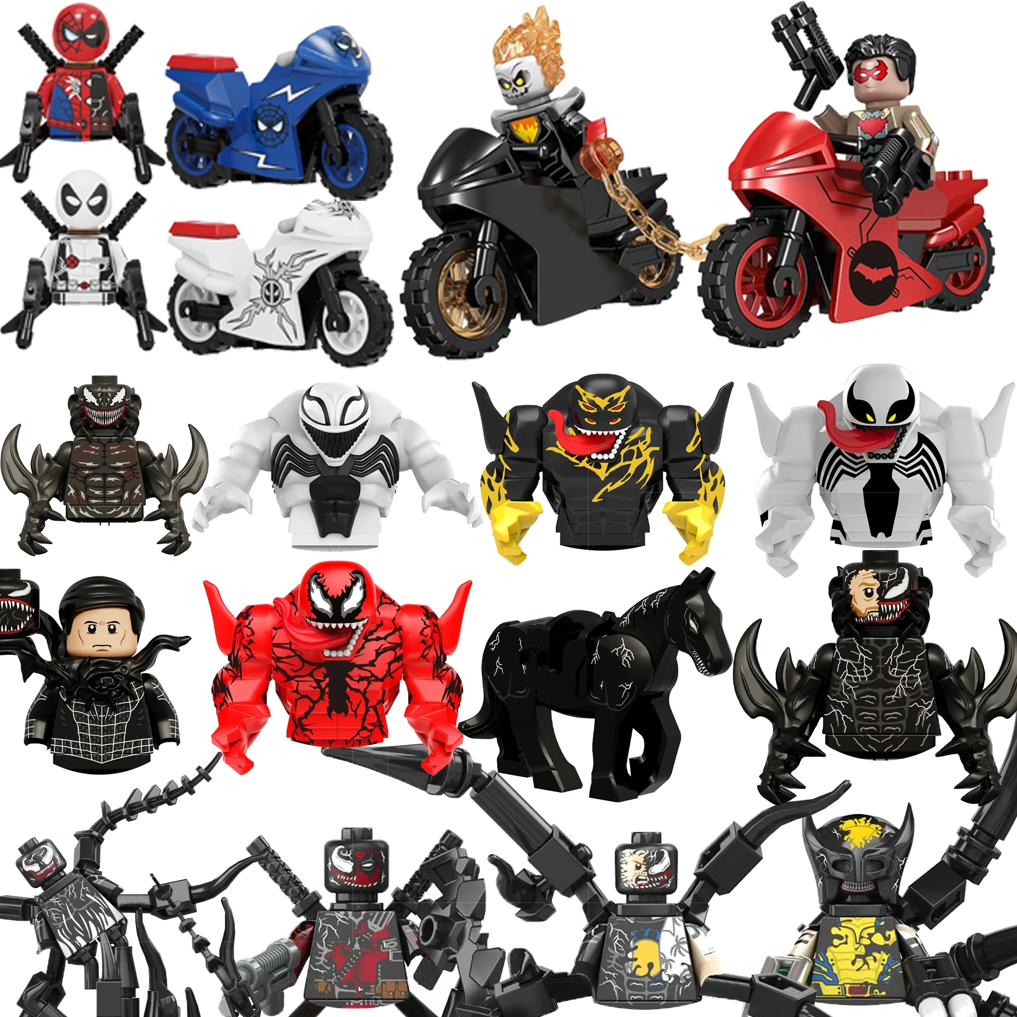 

Marvel Blocks Brick Venom Ghost Rider Mini character building blocks Hot toy children's party gift