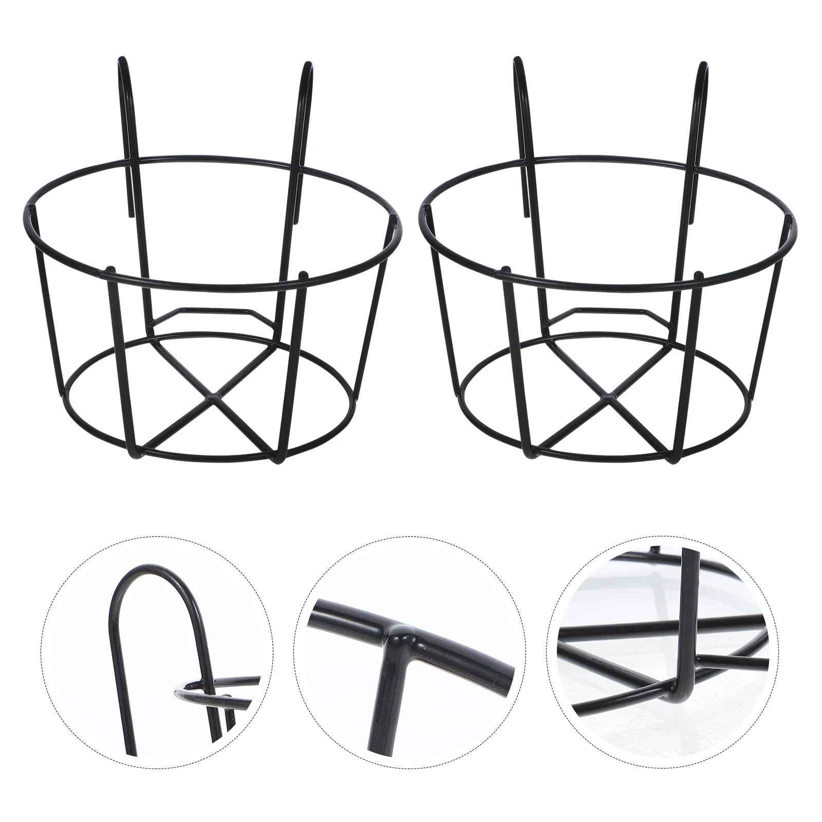 

2 Pcs Hanging Flower Stand Railing Pot Holder over The Basket Bracket Plant Hook Balcony