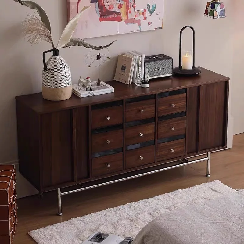 

room side cabinet, locker, simple bedroom, simple storage cabinet at the end of the bed, antique nine chest cabinet