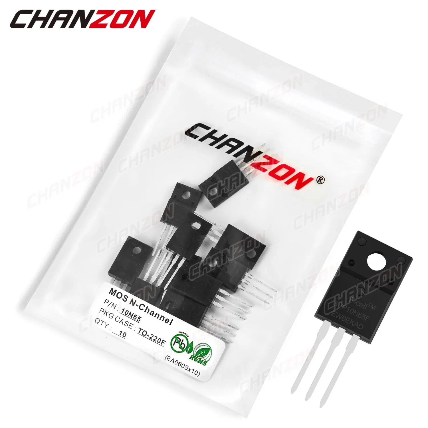10pcs 10N65 TO-220F N-Channel Mosfet Bipolar Junction Transistor BJT SIC Mos Fets Triode Tube 10A 650V Integrated Circuits