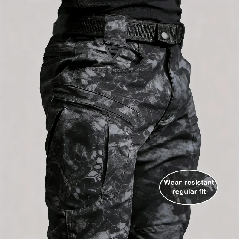 

Men's Outdoor Tactical Pants, Durable Multi Pocket Work Pants with Zipper Pocket Design, Casual Pants, Outdoor Work Pants