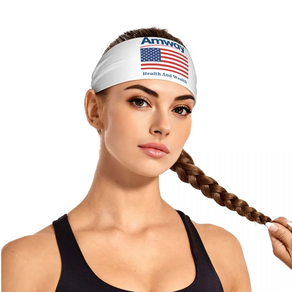 

Custom Amway USA Sweatband for Men Women Wicking Moisture Sports Sweatband Gym Yoga Running