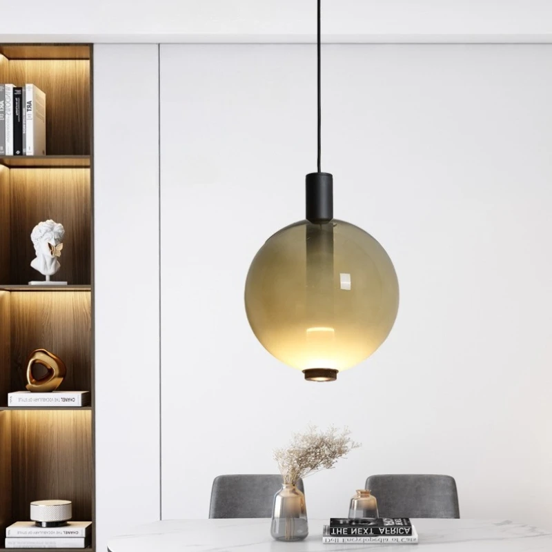 

SANDYHA Nordic Style LED Glass Ball Pendant Light Fixture for Living Room Dining Room Bedroom Decorative Lighting