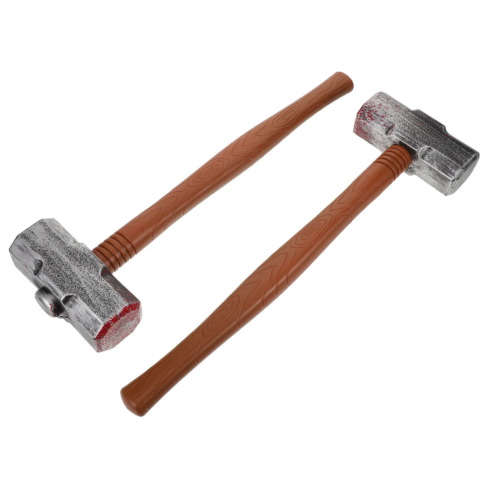 

2Pcs Authentic Looking Plastic Hammer Props Comfortable Lightweight for Kids Halloween Costume Party Decoration Cosplay Pretend