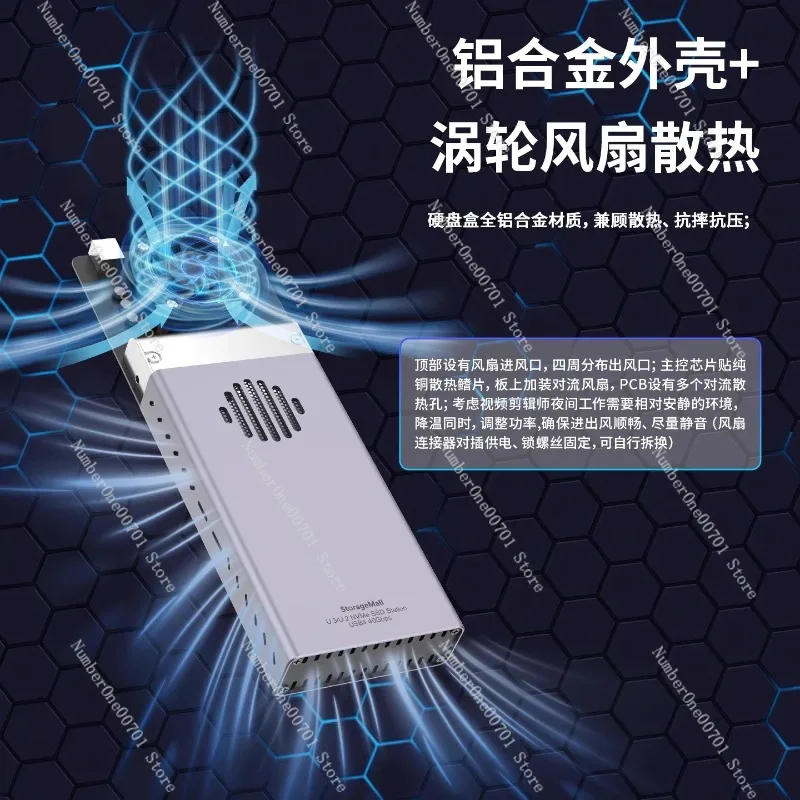 USB4 to U.3+U.2+M.2+SATA Thunderbolt Hard Drive Enclosure U2 Hard Drive Dock with 40Gbps Bandwidth