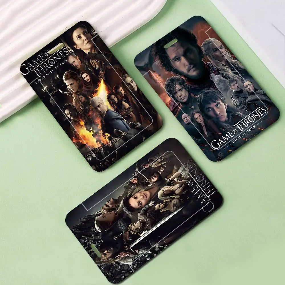 

Film Game Popular Thrones TV Series Unisex Work ID Card Holder Lanyard Badge Holders Business Exhibit School Strap Neck Hang
