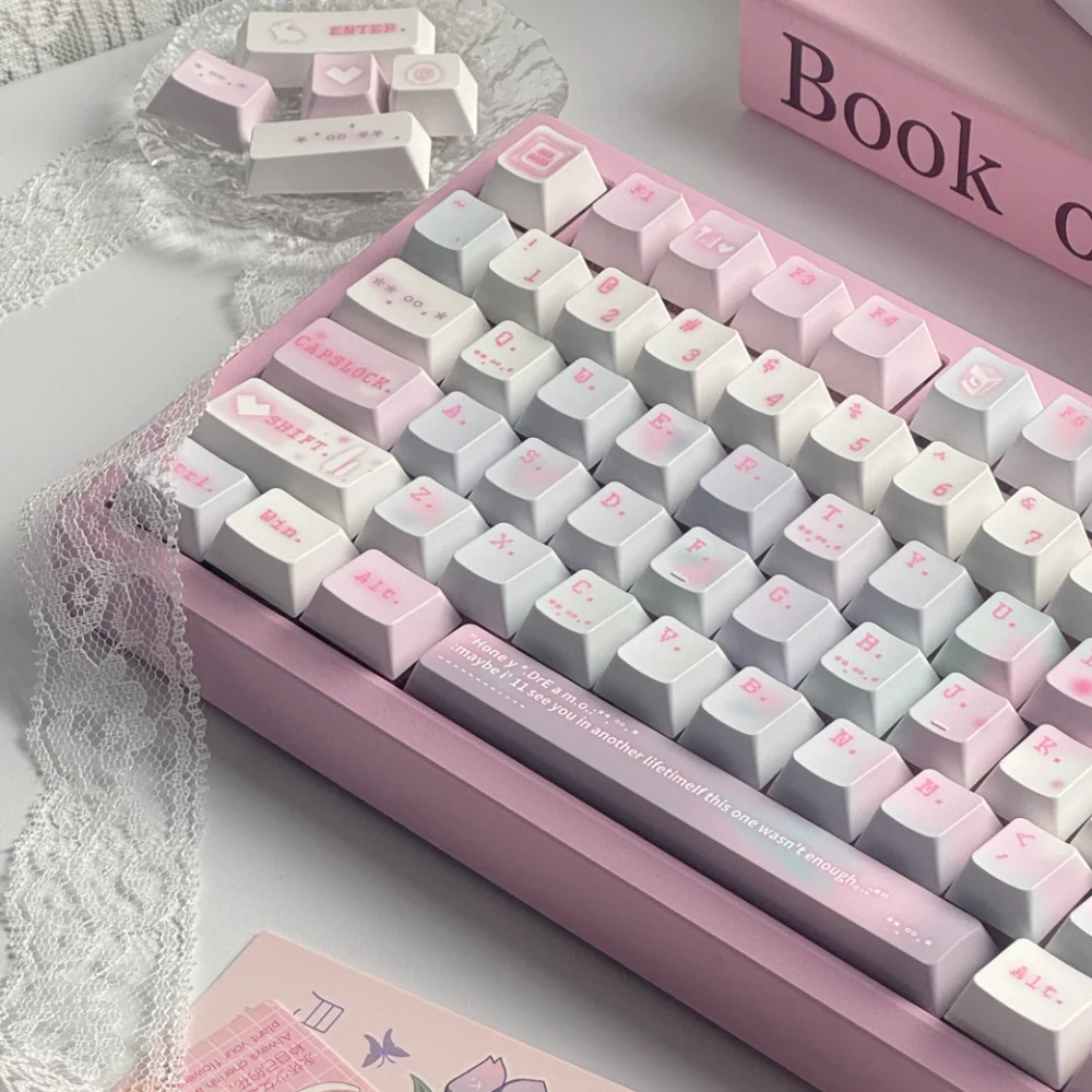 

Dream Echo Cherry Keycap 130 Key PBT Keycap Blue Pink Dream for Cherry MX 104/87/61 Mechanical Keyboard Accessories