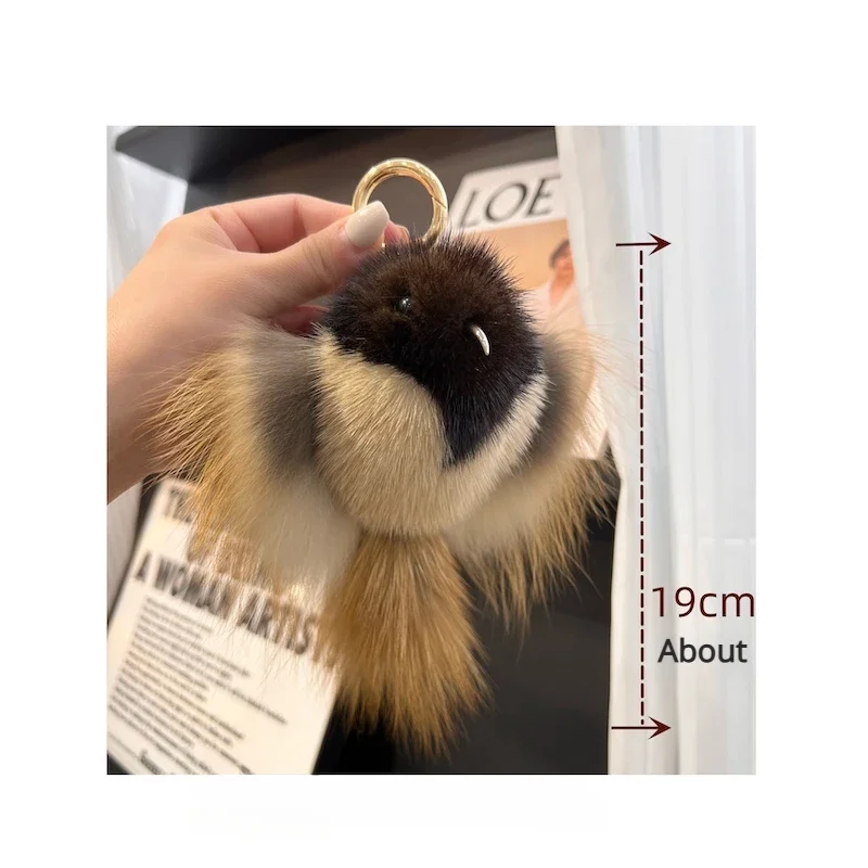 アクセサリー pomeinu.com Hip Hop Mink Fur Keychain Men Annunciation Bird Pendant Keyring