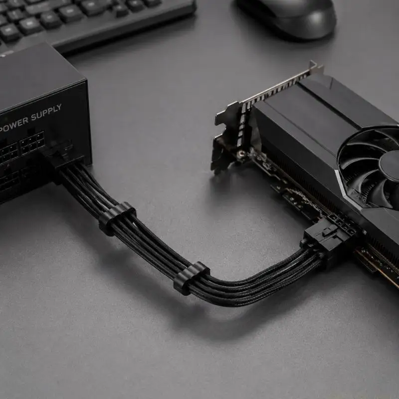 12VHPWR/8PIN Docking Station External GPU Power Connection Cable with PVC Covering and Its Integrated Combed Wire Cable Assembly