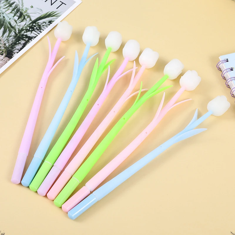 24 Pcs Color Changing Rose Changing Color in Sunlight Silicone Neutral Pen Creative Flower Student Stationery