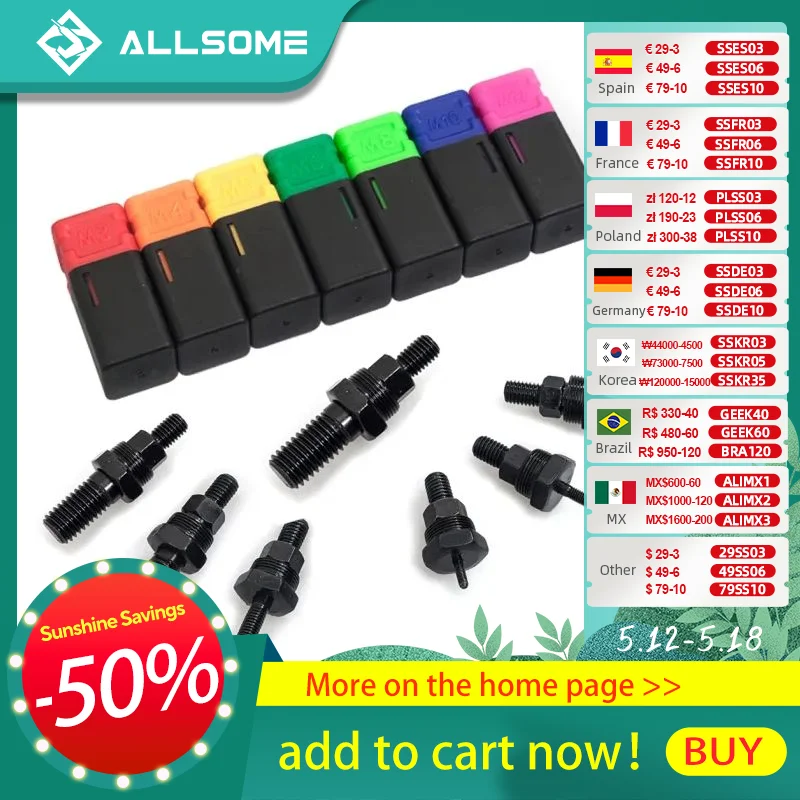 

ALLSOME Riveter Gun Part Threaded Mandrel Replacement For Hand Nut Rivet Metric M3-M12 HT2775+