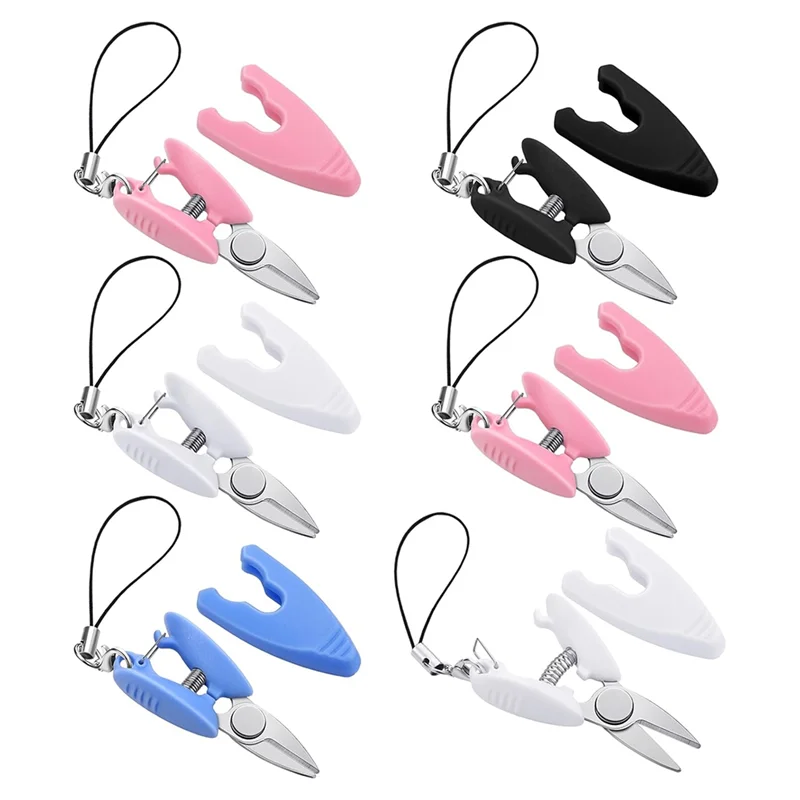 RMWIN-Mini Small Scissors Keychain Set With Cover Travel-Sized Portable Snips For Travel, Sewing, Crafts And Yarn
