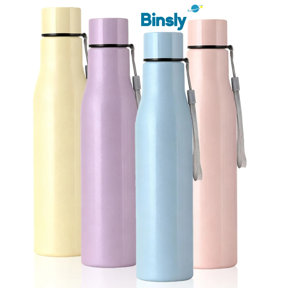 

1000ml Sport Water Bottle with Rope Portable Drinking Bottle Colorful Stainless Steel Tumbler for Sports Travel Easy to Clean