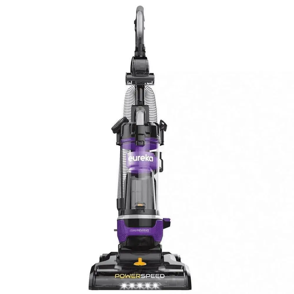 Power Speed Multi-Surface Cord Rewind Upright Vacuum Cleaner with LED Lights Pet Turbo Brush Easy Empty Dust Cup Accessories