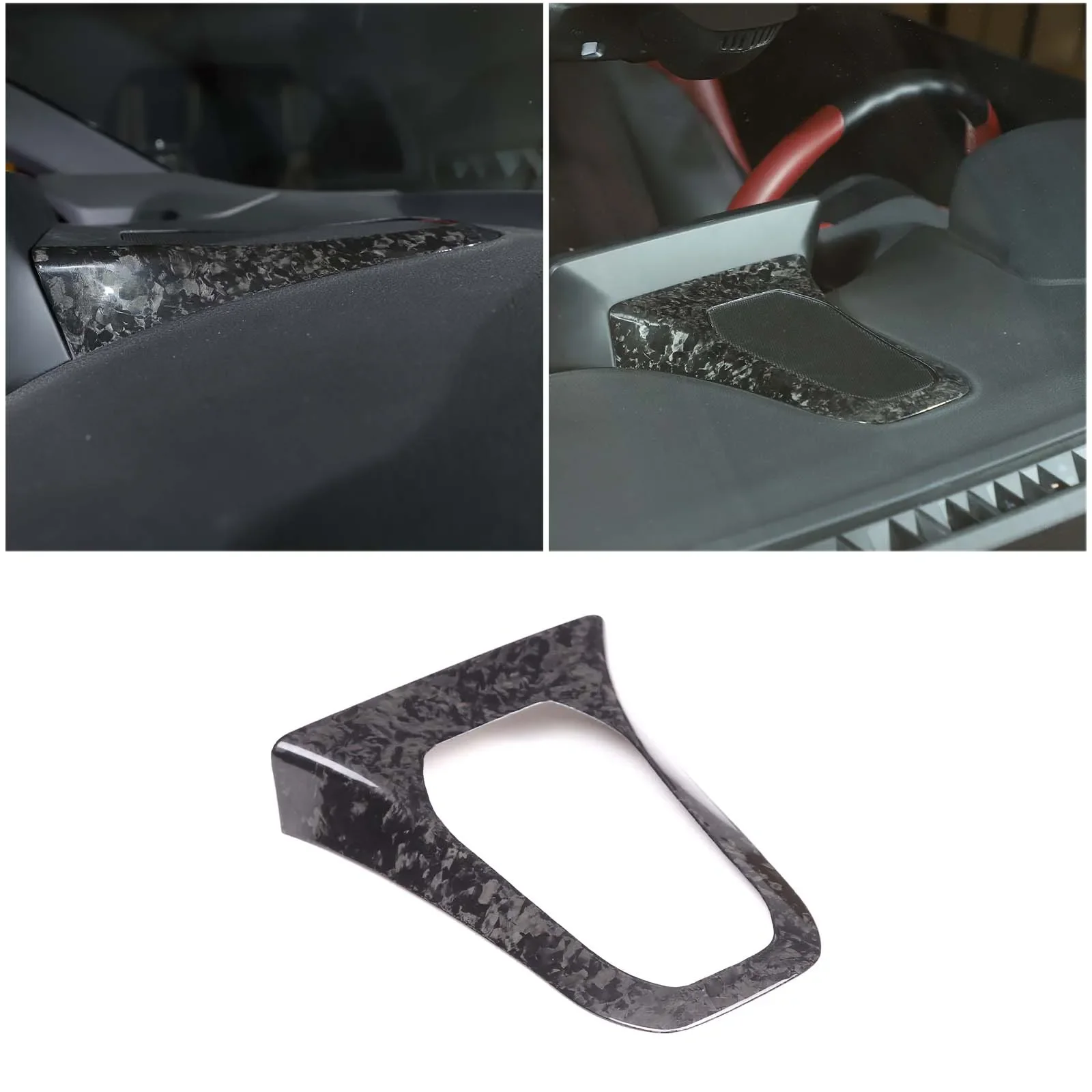 For Toyota GR Supra A90 2019-2022 Real carbon fiber Car dashboard horn Frame Cover Stereo Speaker panel Trim Sticker Accessories