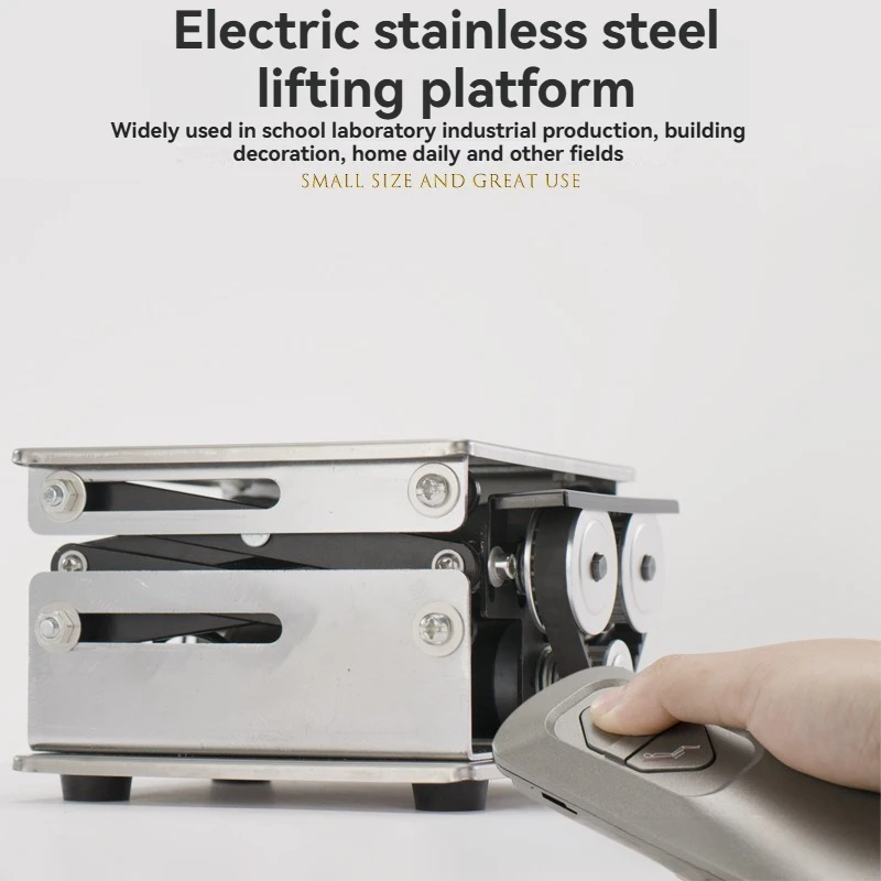 منصة رفع كهربائية قابلة للتعديل من الفولاذ المقاوم للصدأ 10-30 سم مختبر صغير من الفولاذ مع جهاز تحكم عن بعد للاستخدام المنزلي والمكتبي #2