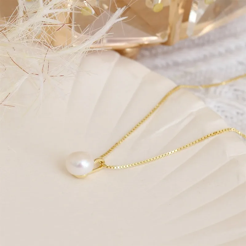 

Hengsheng 2025 New Arrivals 5-6mm Freshwater Pearl Necklace for Women 45cm Pearl Pendant Necklaces Jewelry Gift