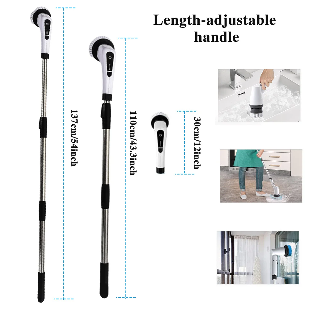 7 in 1 Electric Cleaning Brush Rotating for Kitchen Windows Cleaner Floor Mop Bathroom Toilet Electric Brush Machine Car Polish