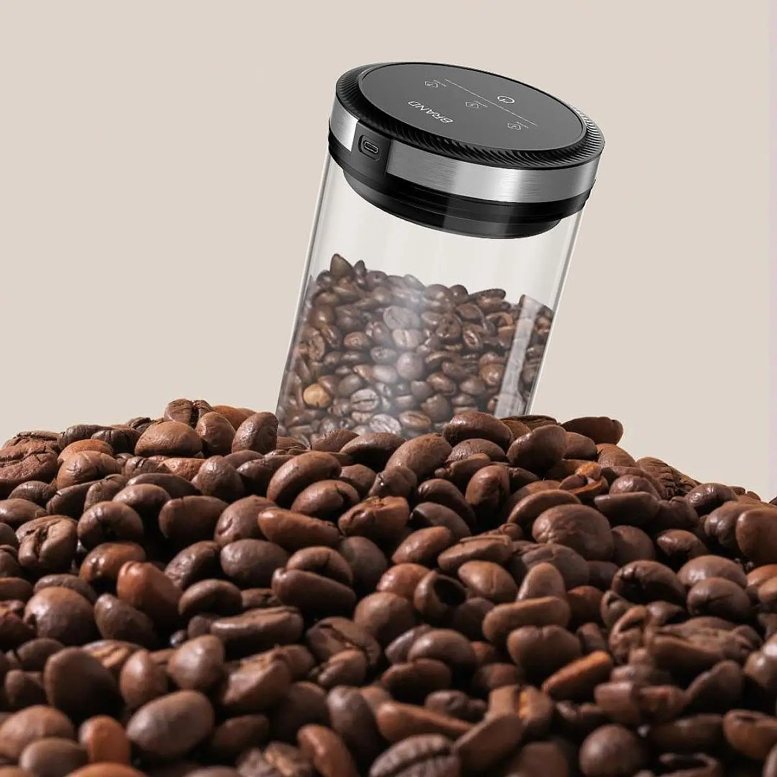 Automatic Vacuum Coffee Canister Keep Food Fresh Kitchen Organization Glass Coffee Container for Tea Beans Dry Food Sugar Cereal