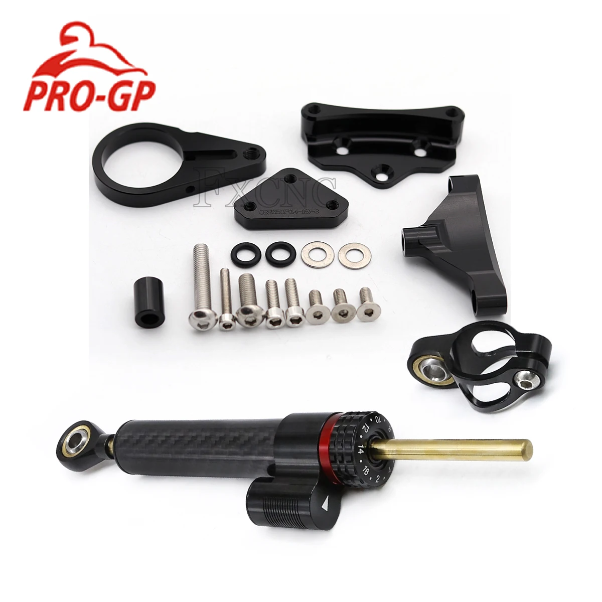 

Карбоновые демпферы для Honda CBR650F 2014-2021, рулевые демпферы мотоцикла, стабилизирующий монтажный комплект кронштейна демпфера