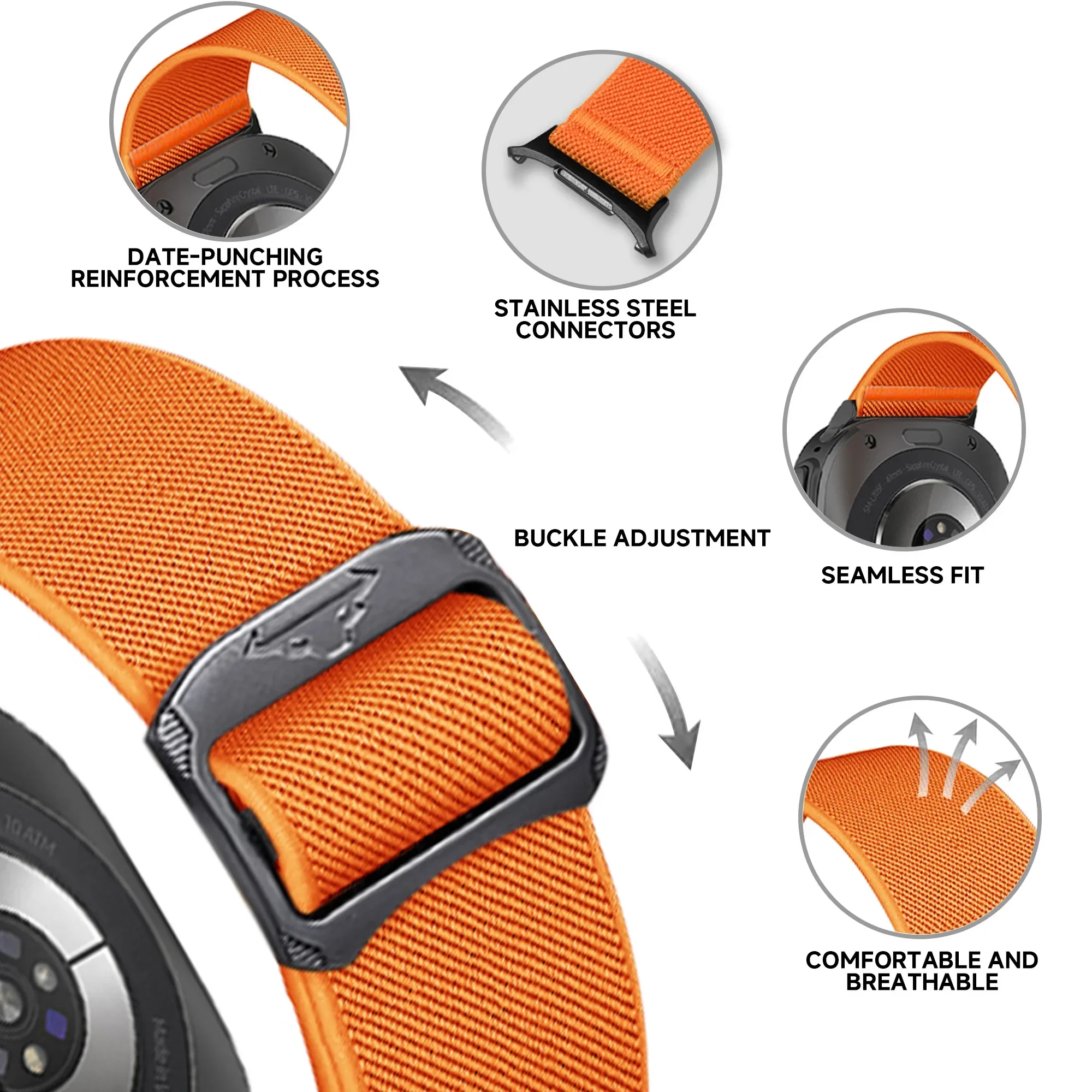Cinturino in nylon per Samsung Galaxy Watch Ultra 47mm cinturino sportivo elastico per orologio da polso Correa per Galaxy Watch 7 Ultra Band