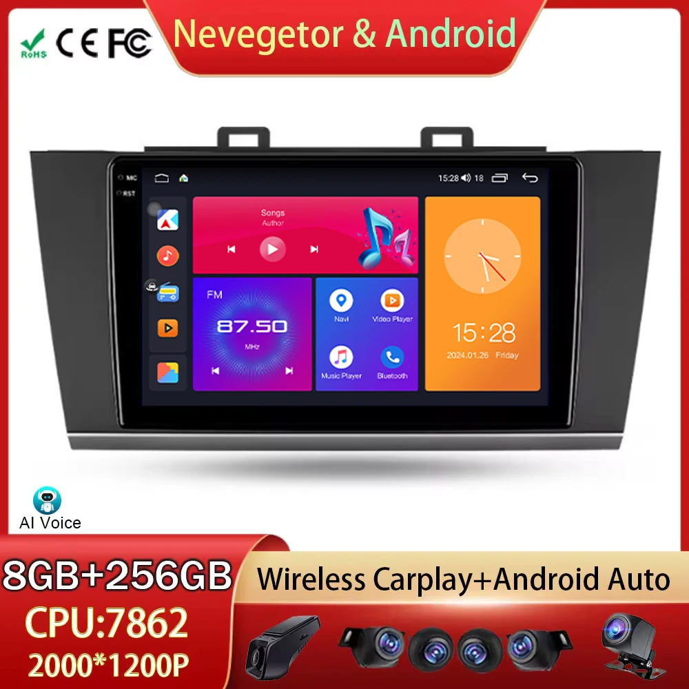 For Subaru Outback 5 2014 - 2018 Legacy 6 2014 - 2017 Android Auto Car Radio Multimedia Video Player GPS Navigation No 2din DVD